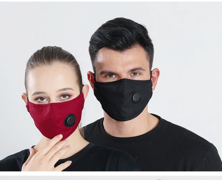 Pm2.5 Anti-Dust Protective Reusable 3D 4 Layers Masks with Filter Valve and Filter Pad for Outdoors