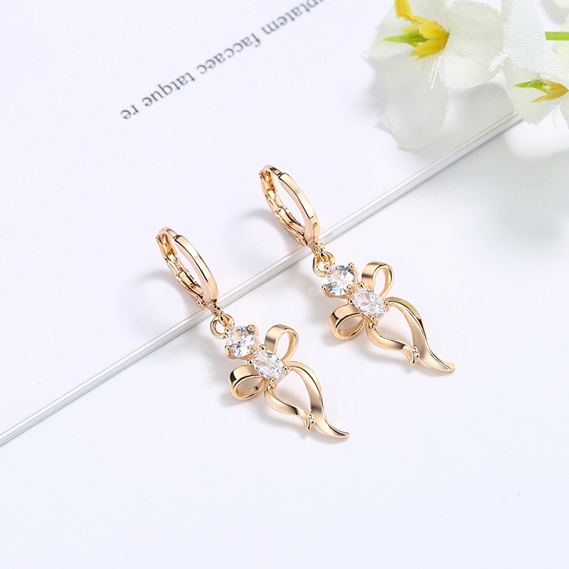 Fashion Jewelry AA CZ Stone New Design 18K Gold Pendant Drop Earring