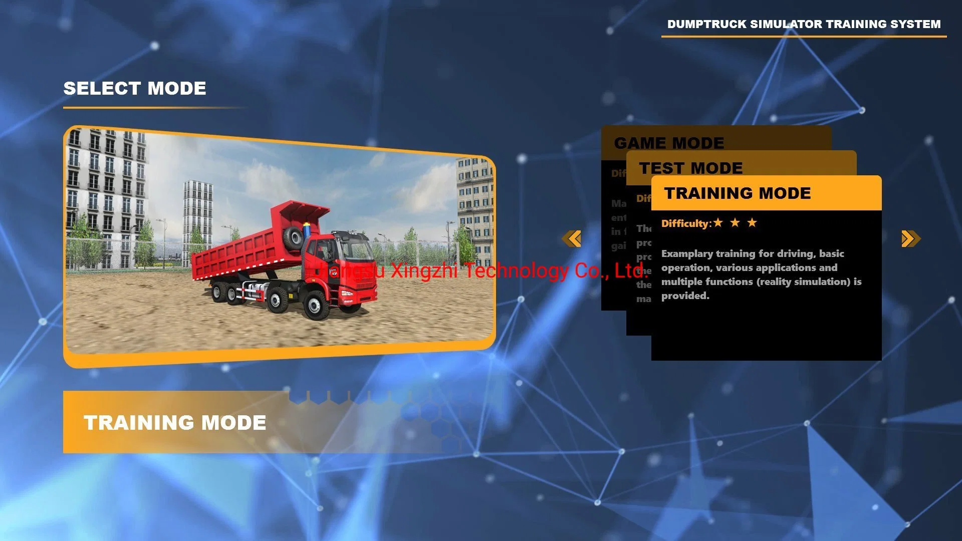 Formation personnelle sur simulateur de conduite de camion-benne lourd VR avec certification CE