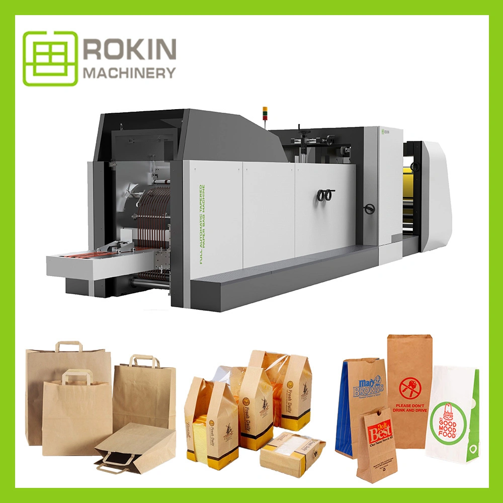 Rokin Biodegradable Paper V Bottom Paper Carry Bag Production Machine