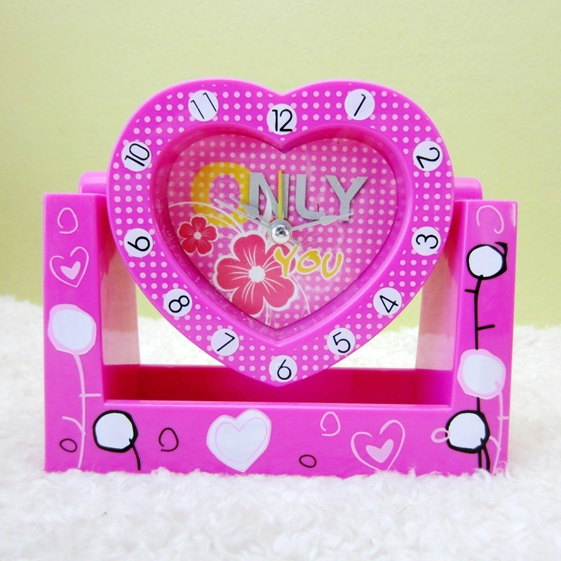 Factory Directly Wholesale Cartoon Heart Clock, Desk Clock