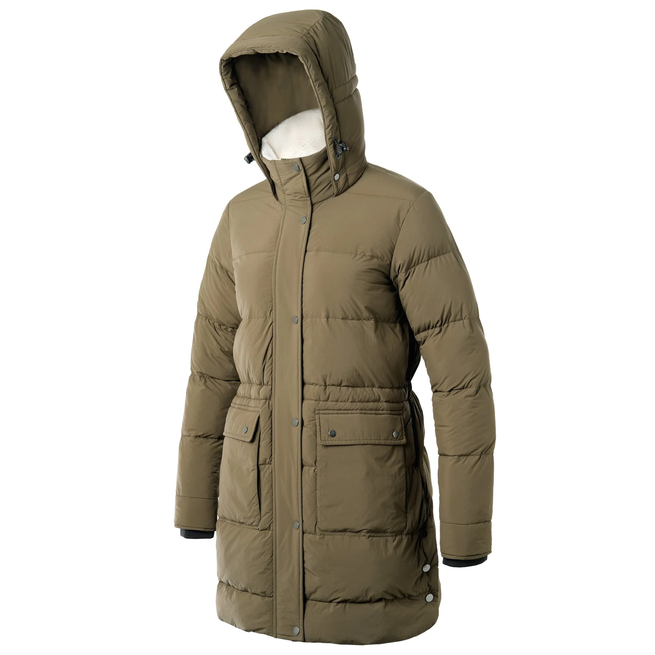 Fabrik-Versorgung Frauen Wasserdicht Winddicht Atmungsaktiv Outdoor Daunenjacke Lang Style Winter Parka Puffer Winterjacke mit Kapuze