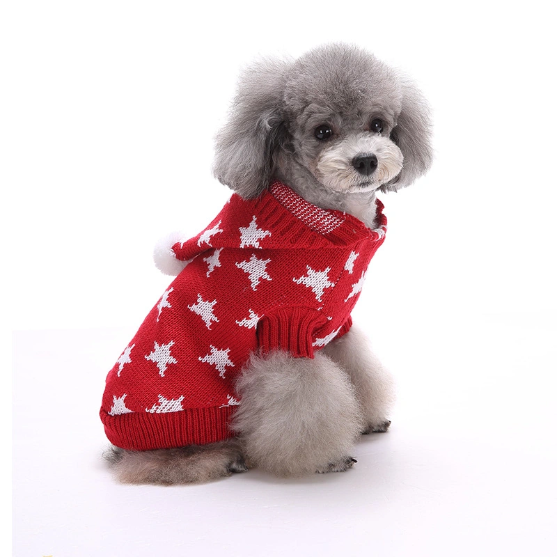 Рождество праздник Пэт Дрсуга пуловер с Red Hat для собак мальчик мужчины девочек