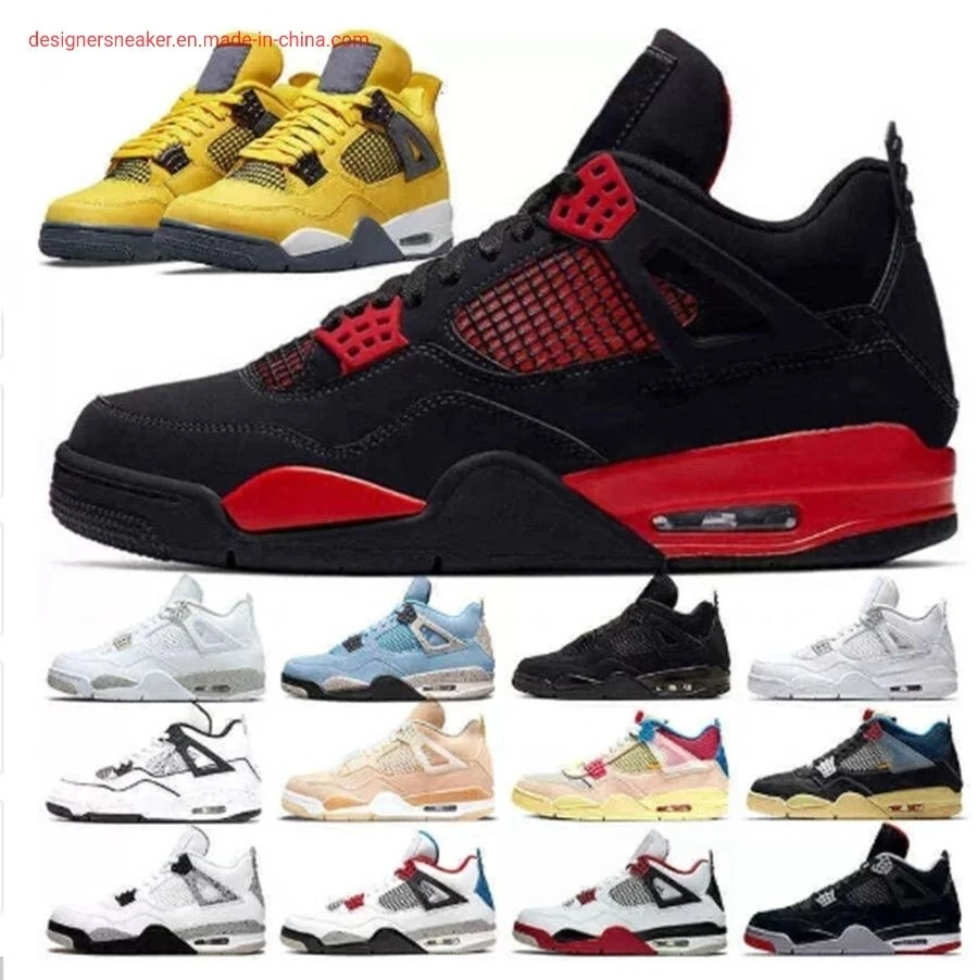 2023MID Shoes Sports Sneakers 4s Thunder Cat Fire Red White Men Jordas Basketball Shoe