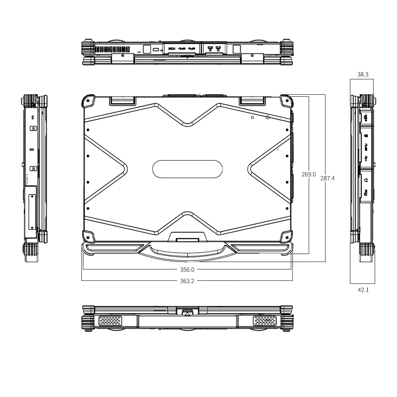 Rugged Laptop 14inch FHD Fully Dustproof and Waterproof Industrial Tablet Laptop Ruggedized Laptop