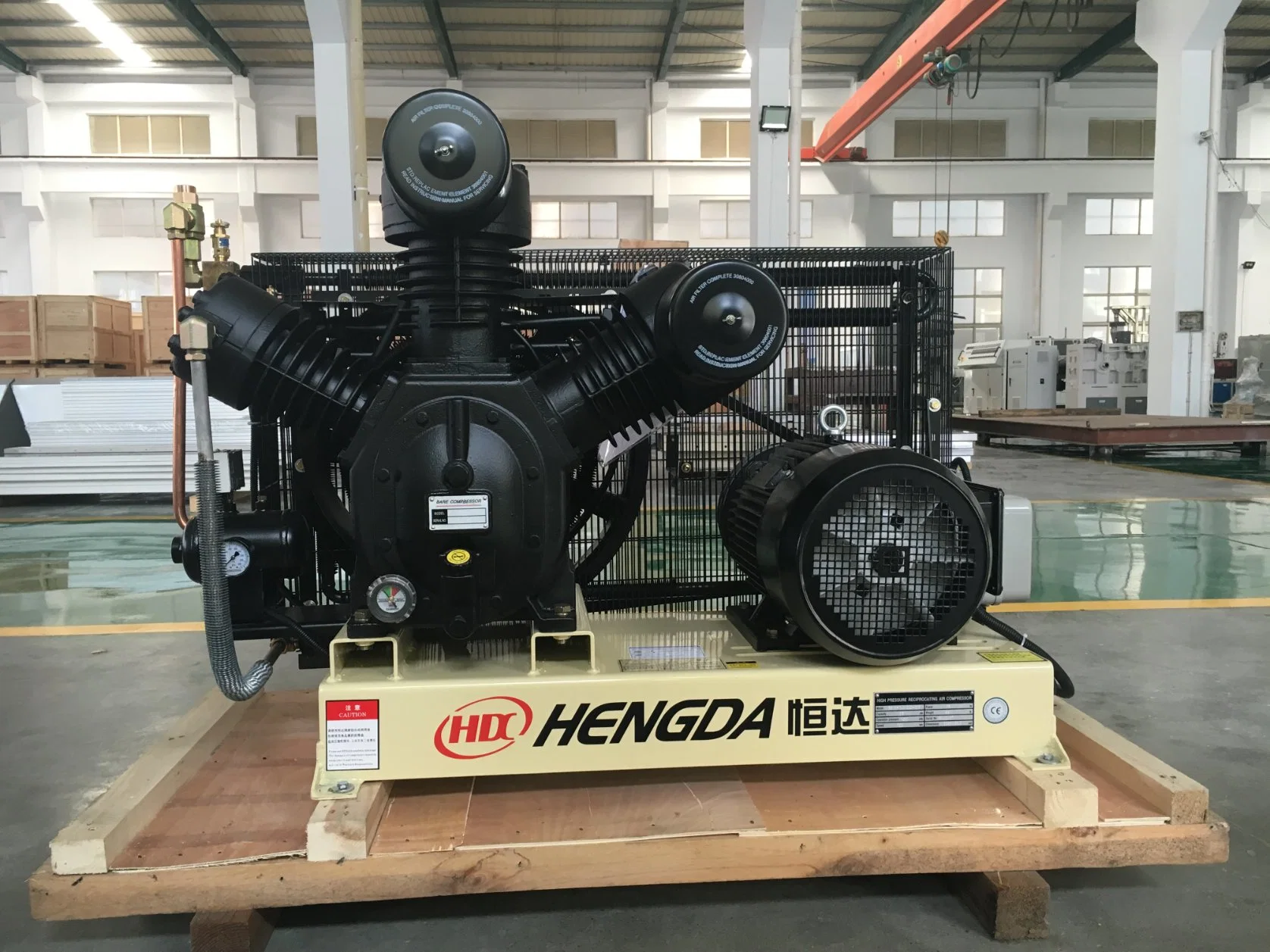 Factory Supply Henda High Pressure Industrial Booster Stable Three Stage Piston Air Compressor for Plastic Blow Molding Machine