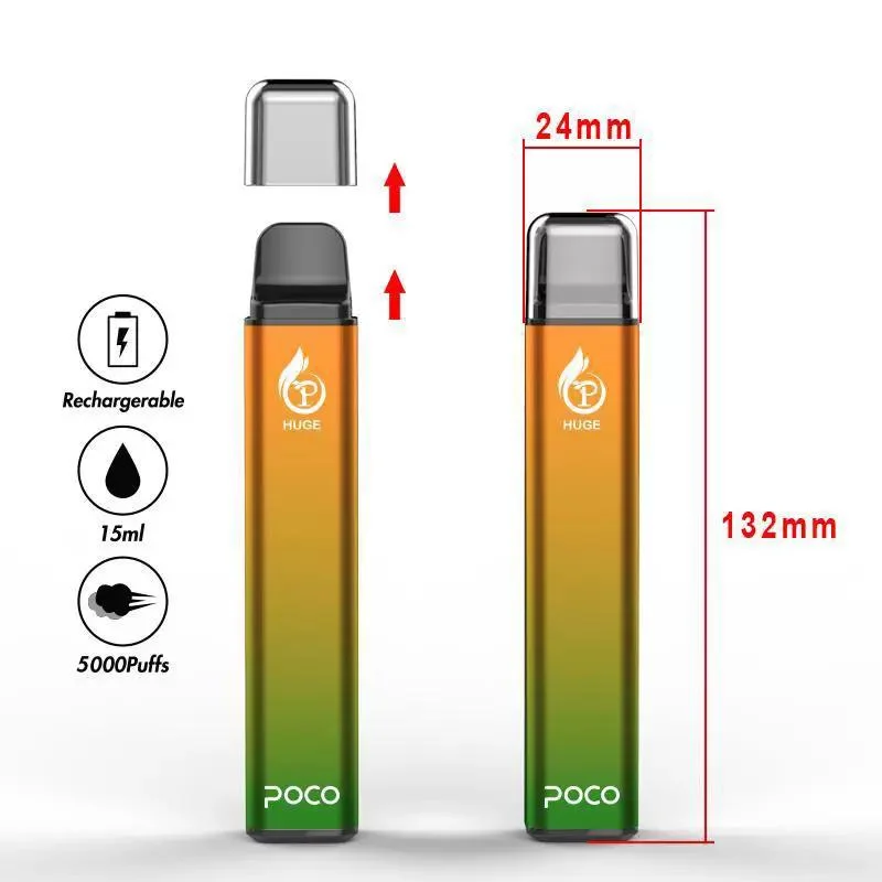 Neueste Poco Huge 5000 Puffs Wiederaufladbare 950mAh Batterie Einweg-Vape