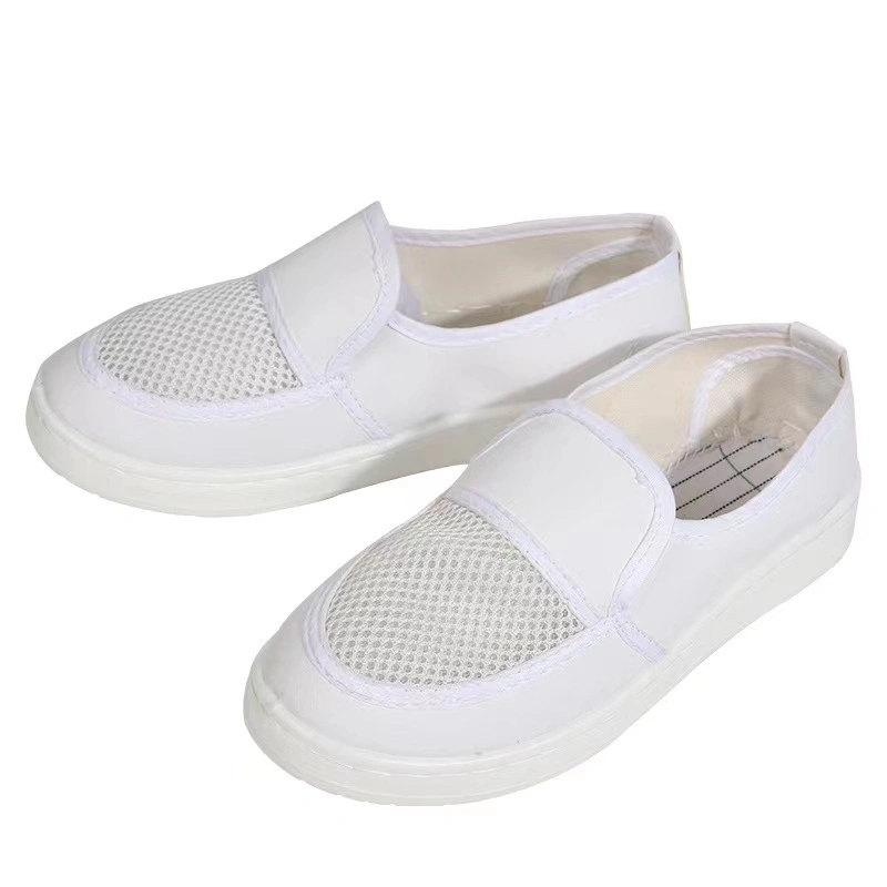 Factory Direct Anti-Static White Leather Breathable Work Shoes