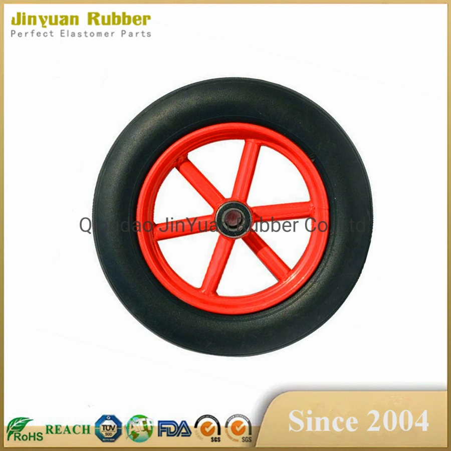 16 Inch Solid Rubber Polyurethane Foaming Flat Free PU Foam Wheels for Trolley