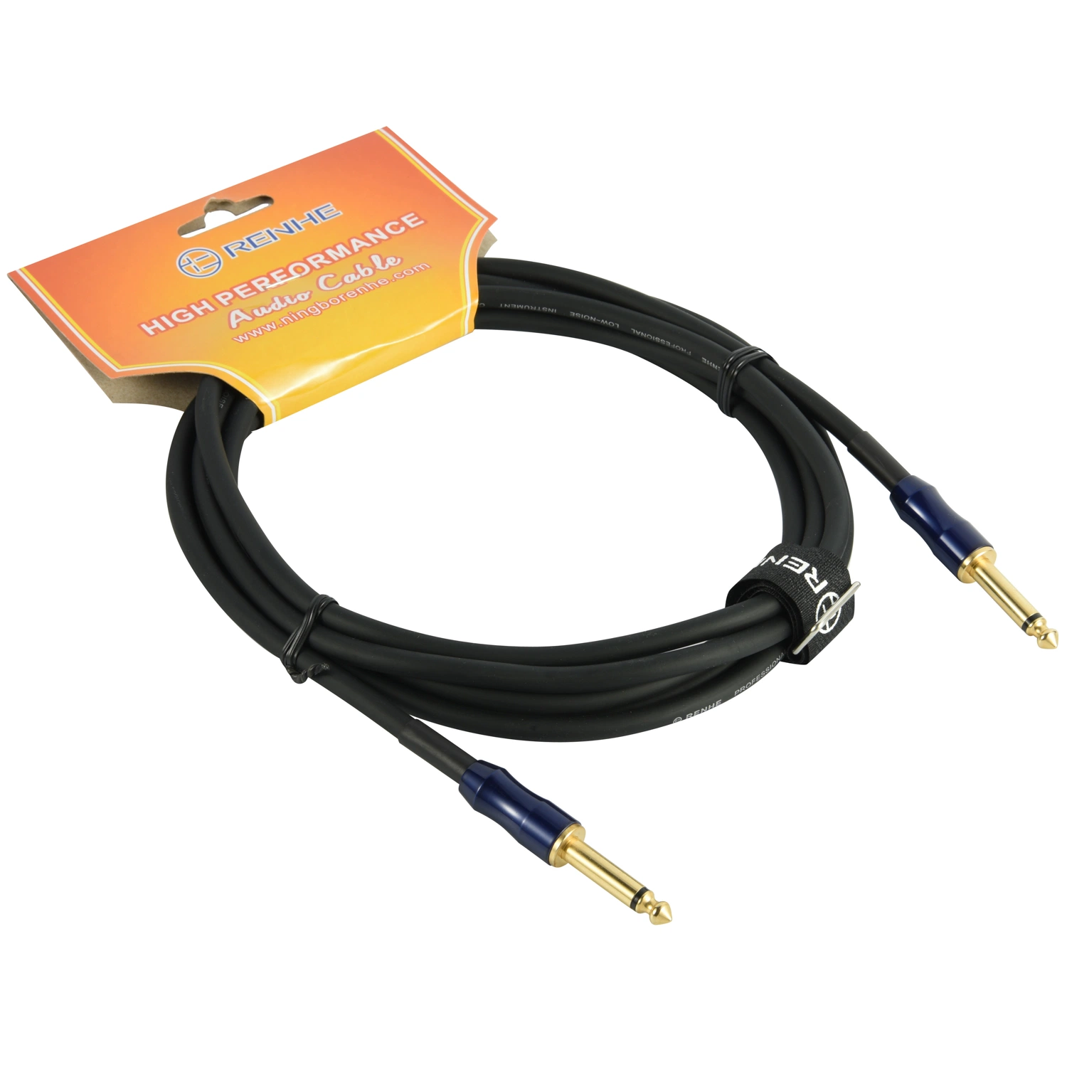 Câble de guitare 10FT 1/4 de pouce de droite en or de 6,35 mm TS à TS Electric Guitar et Bass cordon audio Instrument professionnel OFC fil CCA 22/24 AWG Guage couleurs008