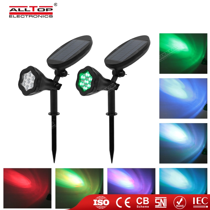 ALLTOP hohe Helligkeit RGB ABS Wasserdicht IP65 Park Path Way 7W Outdoor LED Solar Gartenleuchte