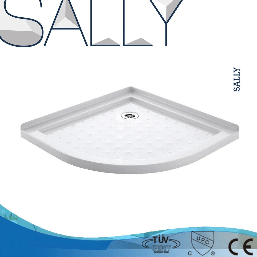 Sally Cupc Quadrant Acrylic Shower Base with Glass Fiber Reinforcement Solid Surface Shower Tray