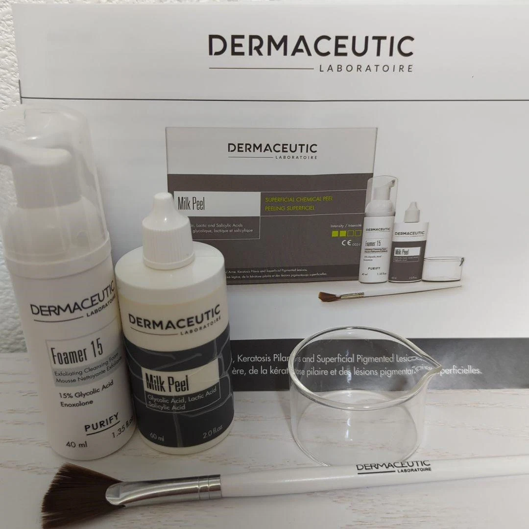 Dermaceutic Milk Peel Body Whitening and Lighten Acne Marks Making The Skin Shiny Glutax Skin Whitening