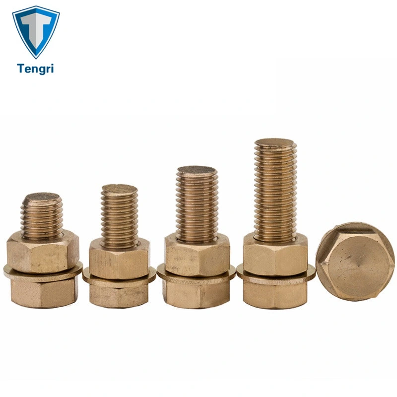 Ansib18.2.1 Wholesale Copper Brass Railway Rail Bolt Hexagon Head Bolt Sems Bolt