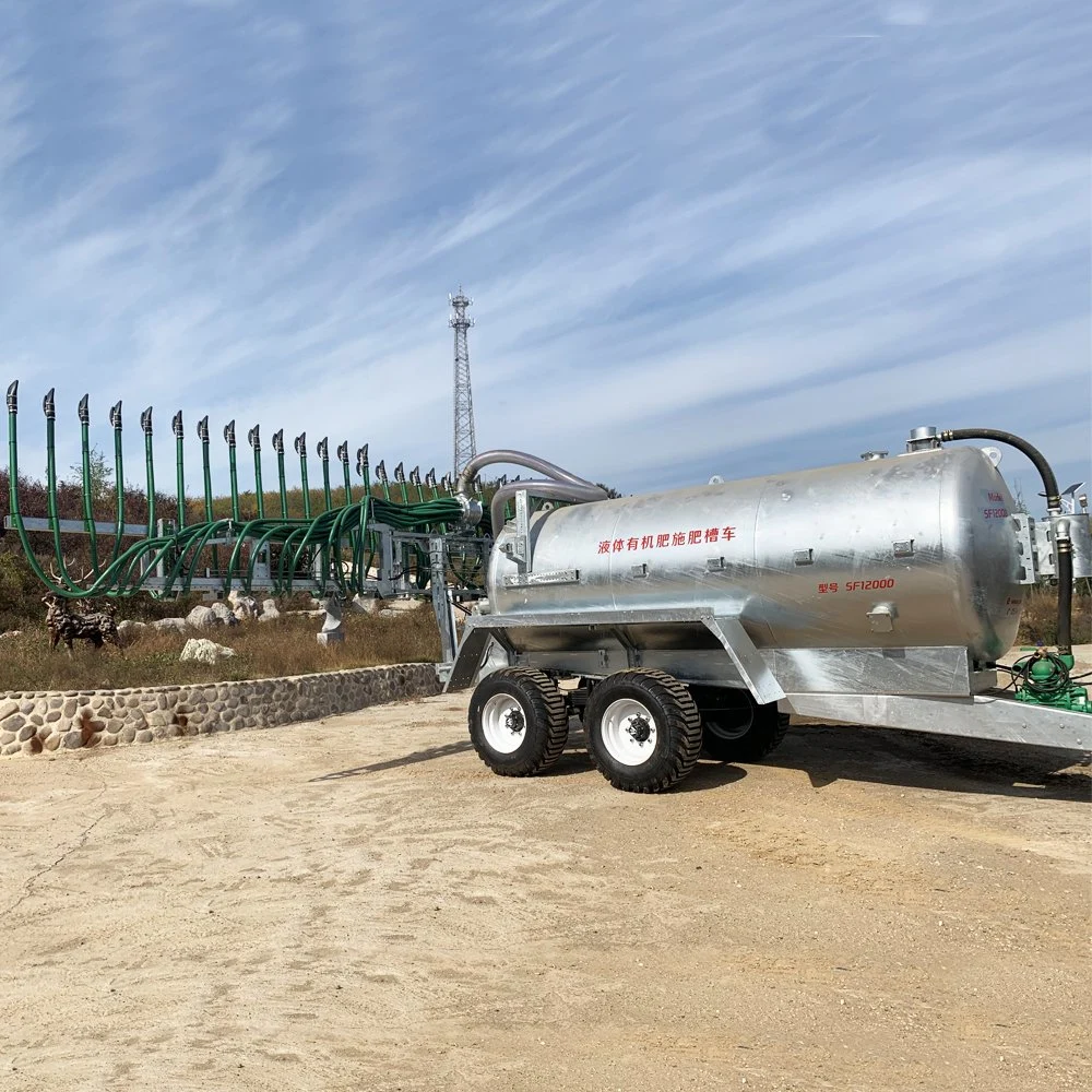 Tractor Powered papilla líquido fertilizante del estiércol del depósito de la difusión de la máquina con las mangueras de pulverización