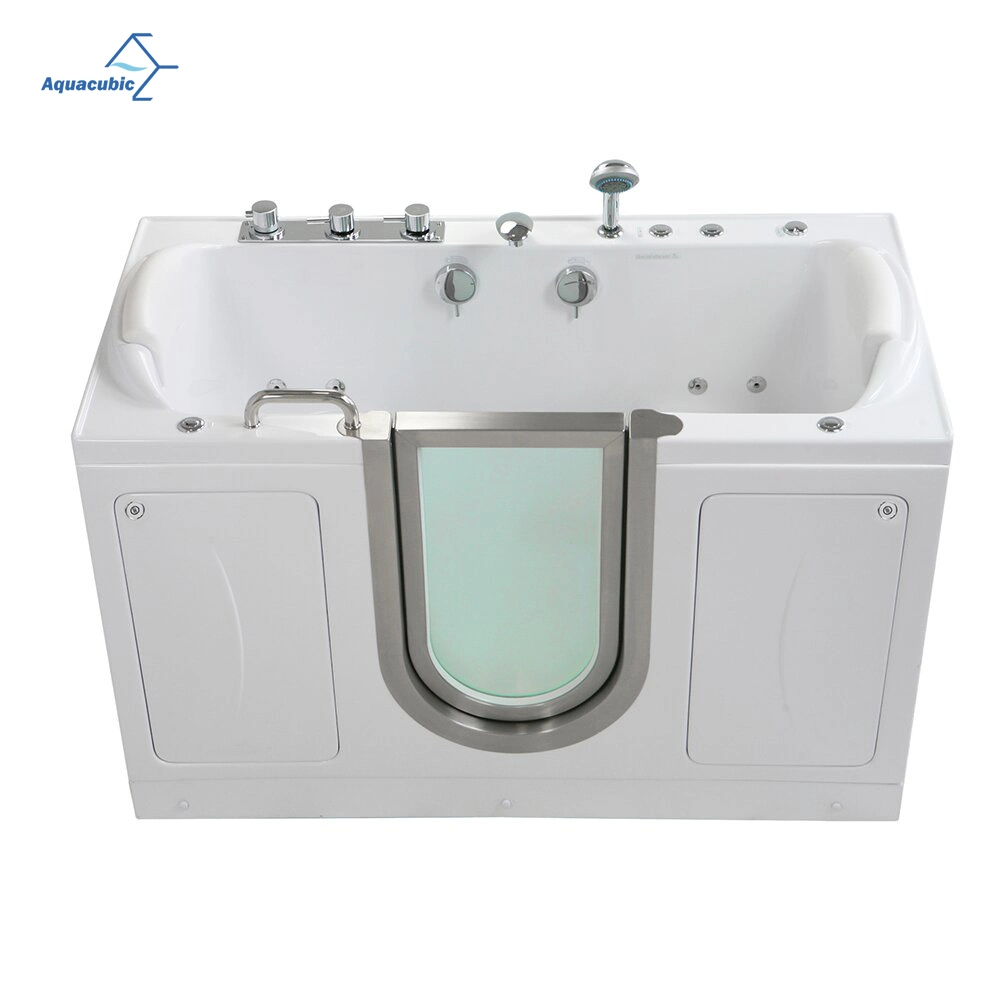 Modern 2-Seat Walk-in Non Whirlpool Bathtub in White Walk in Disabled Bathtub with Door