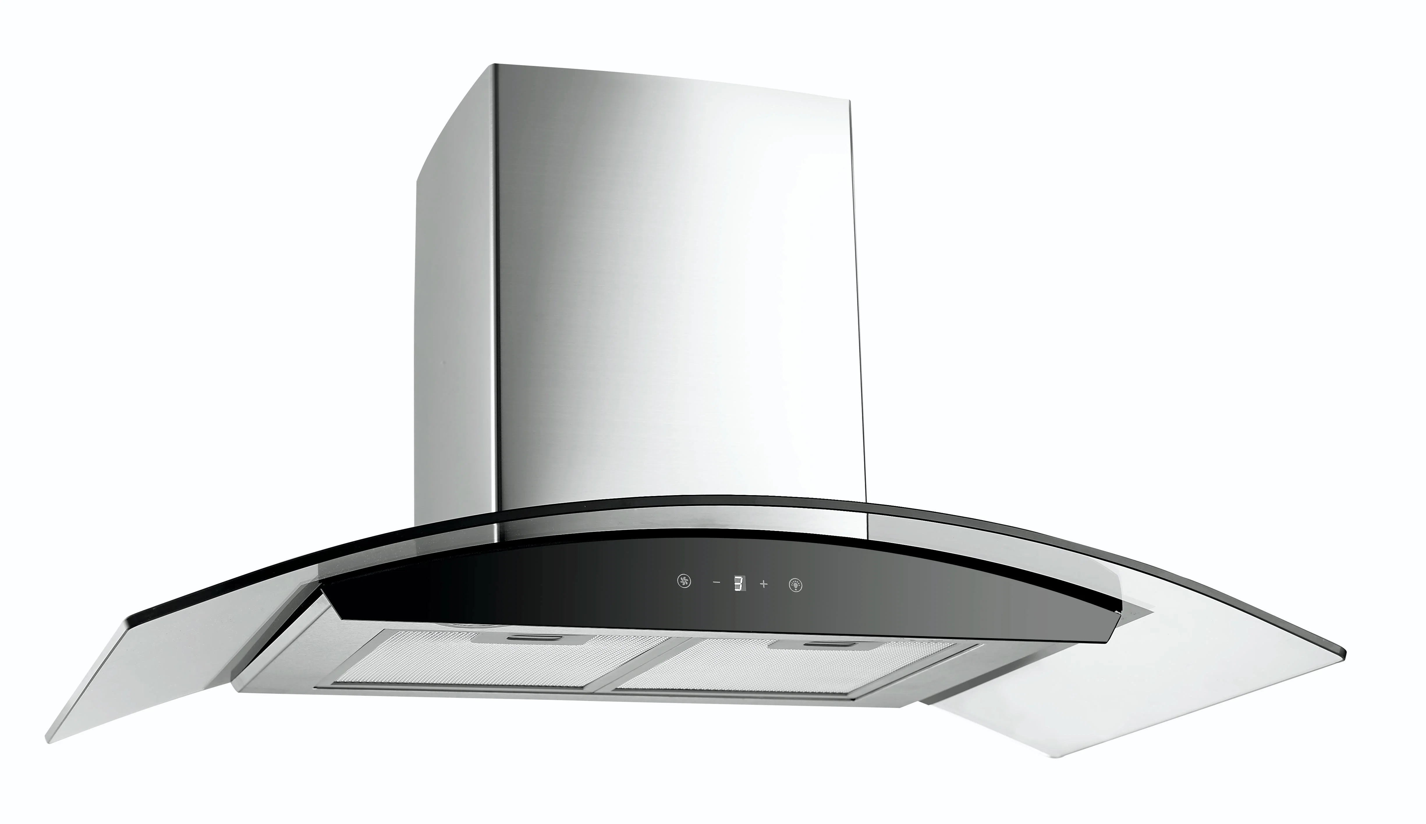 900mm All Inox Body Curved Glass Canopy Touch Switch Control Chimney Range Hood