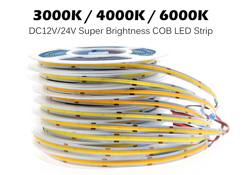 Dotless souples étanches IP65 COB Bande LED 320conduit CRI90 mur décoration de plafond