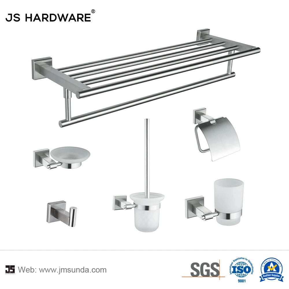 Factory Hot-Sale Double Towel Bar Wall Mounted Stainless Steel Satin Bathroom Accessory