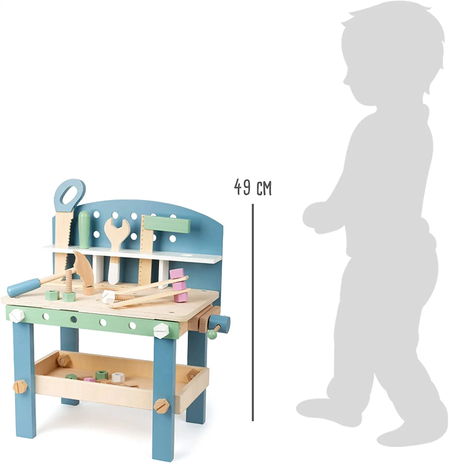 Wooden Toys Compact Nordic Workbench Complete Play Set