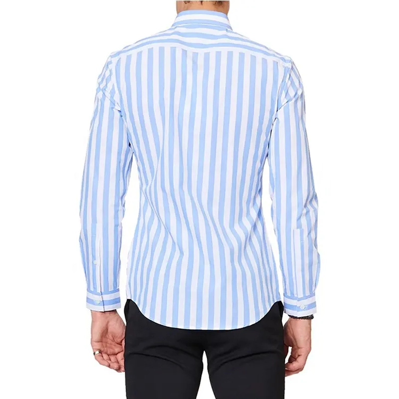 High quality/High cost performance  Custom Breathable Shirt Long Sleeve French Cuff Formal Stripe Shirt Dress