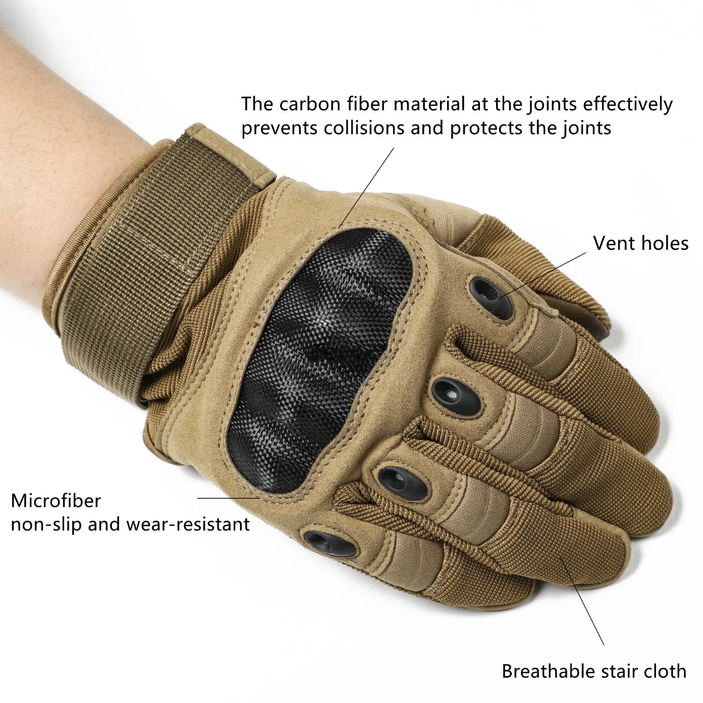 Waterproof Combat Gloves Military Style Non-Slip Leather Fiber Full Finger Gloves