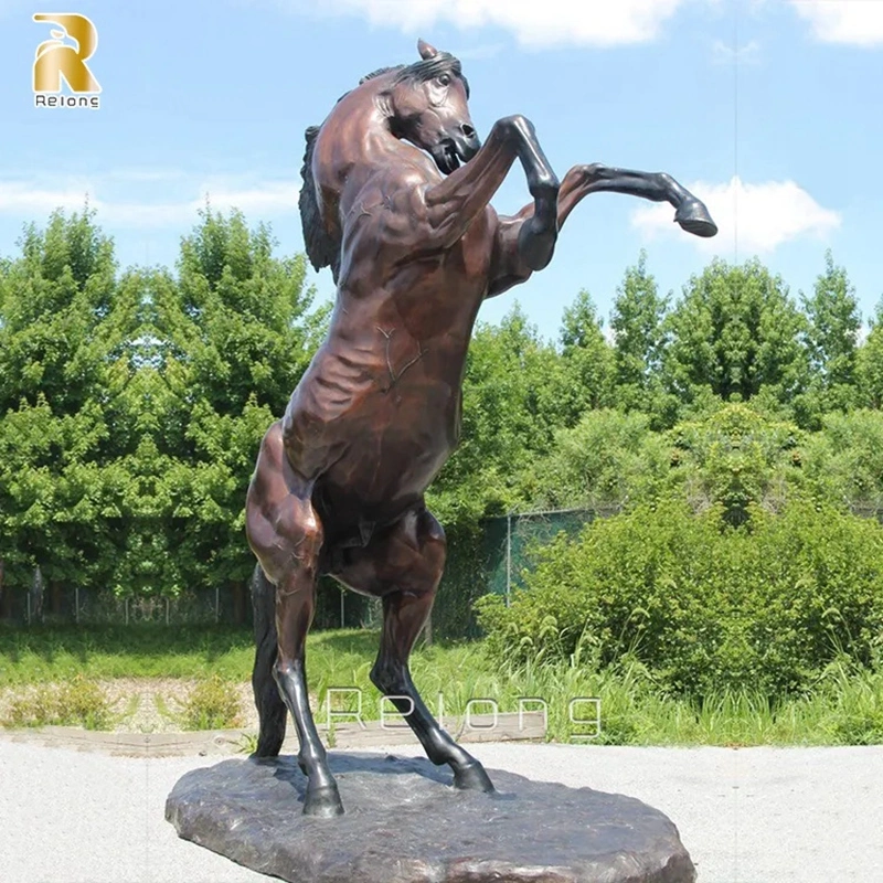 Classique en plein air de haute qualité en métal Jardin Parc Décoration Grand Bronze Coulée Sautant Cheval Sculpture Fabricant