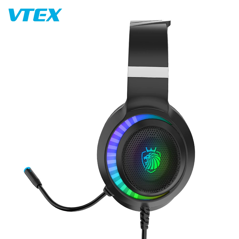 Novo computador USB Gamer auricular Cancelamento de ruído Studio RGB Lighting Auriculares para jogos