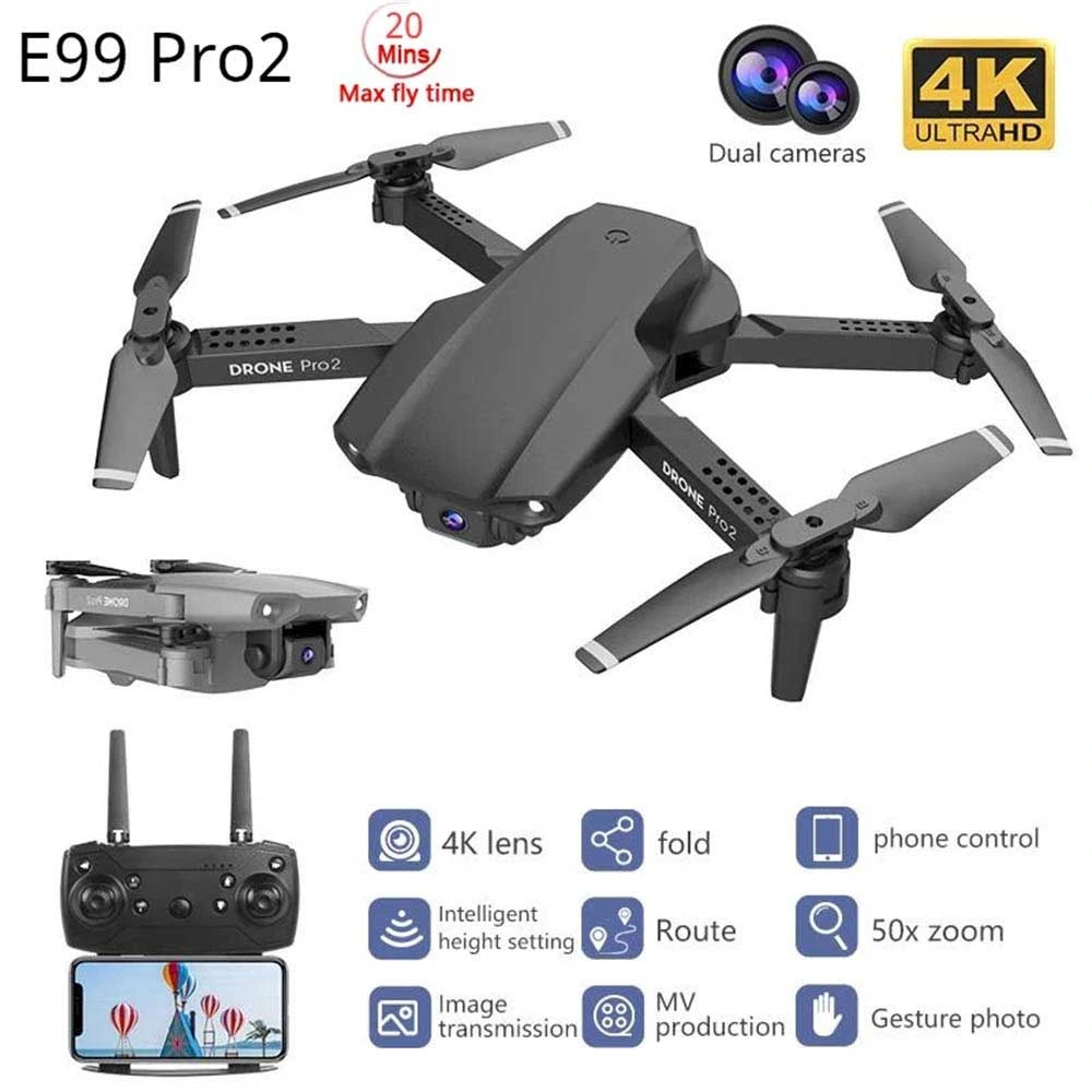 E99 PRO2 4K Dual Camera WiFi Fpv Aerial Photography Mini Foldable Drone