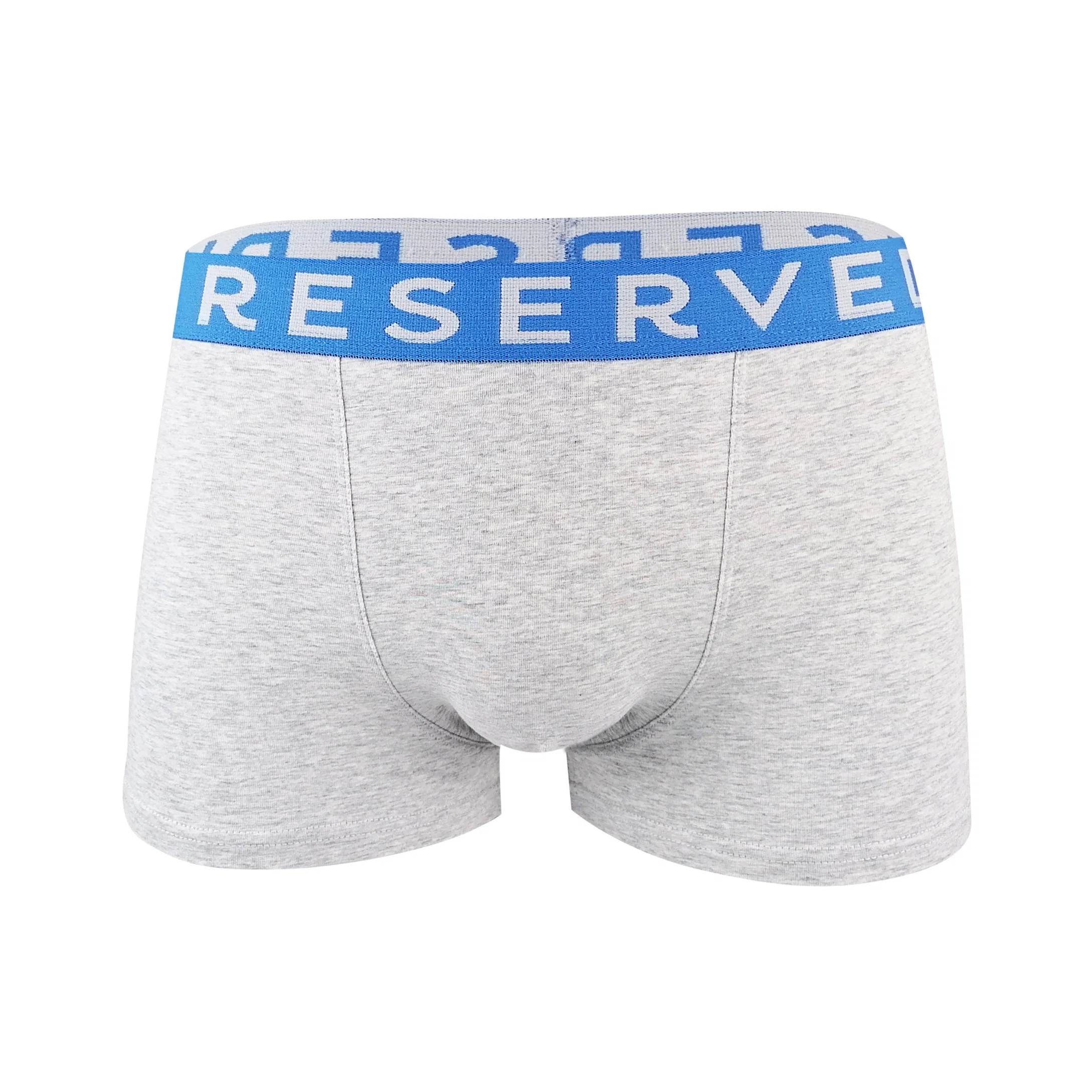 Wholesale Customize Wide Waistband Grey Melange Cotton Men Boxer Shorts