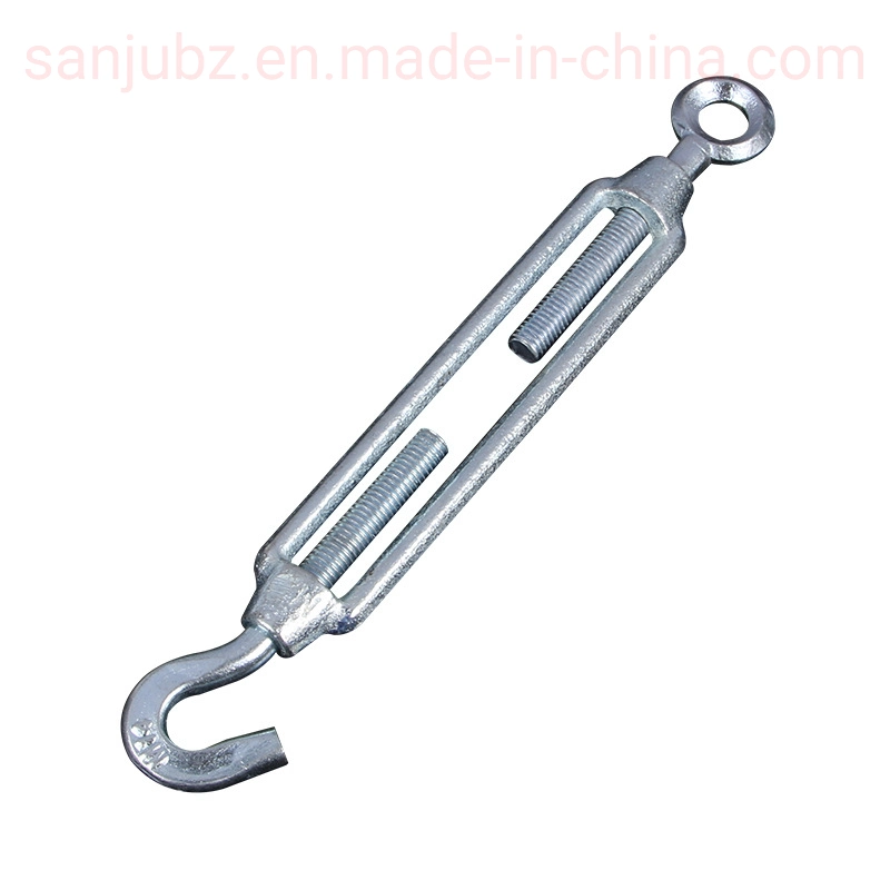 Hook Zinc Plated Steel Wire Rope Turnbuckle with Screw/Forged Connector