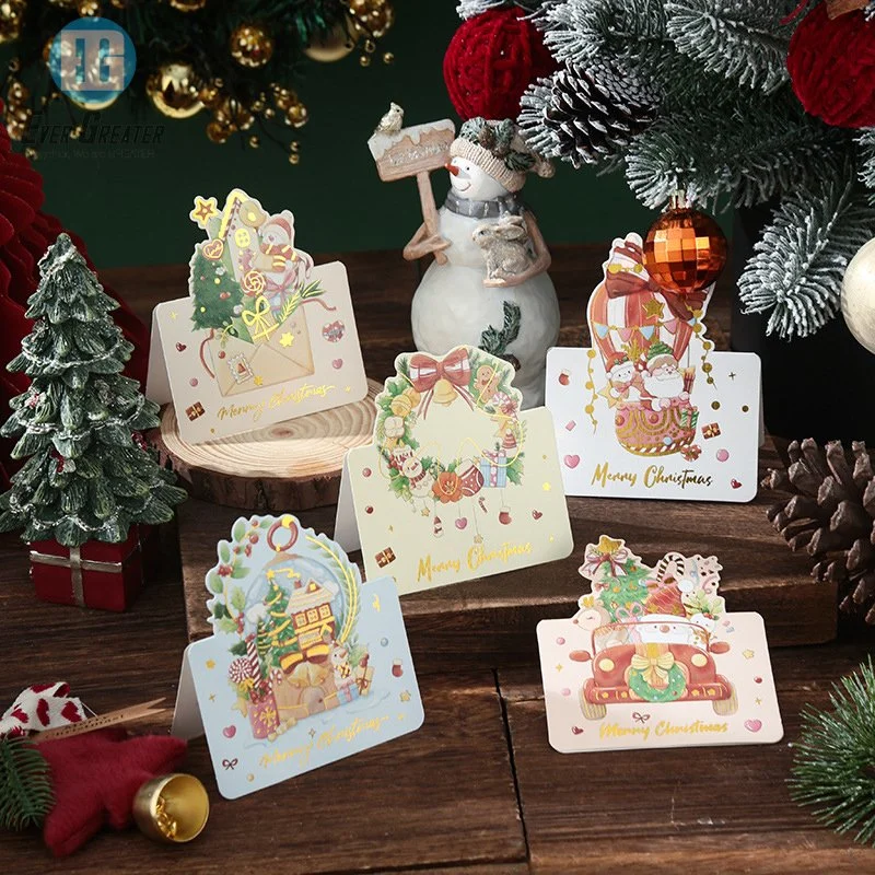 Impresión personalizada Oro Foil Mini Navidad Promoción Tarjeta de regalo plástico Tarjetas de regalo