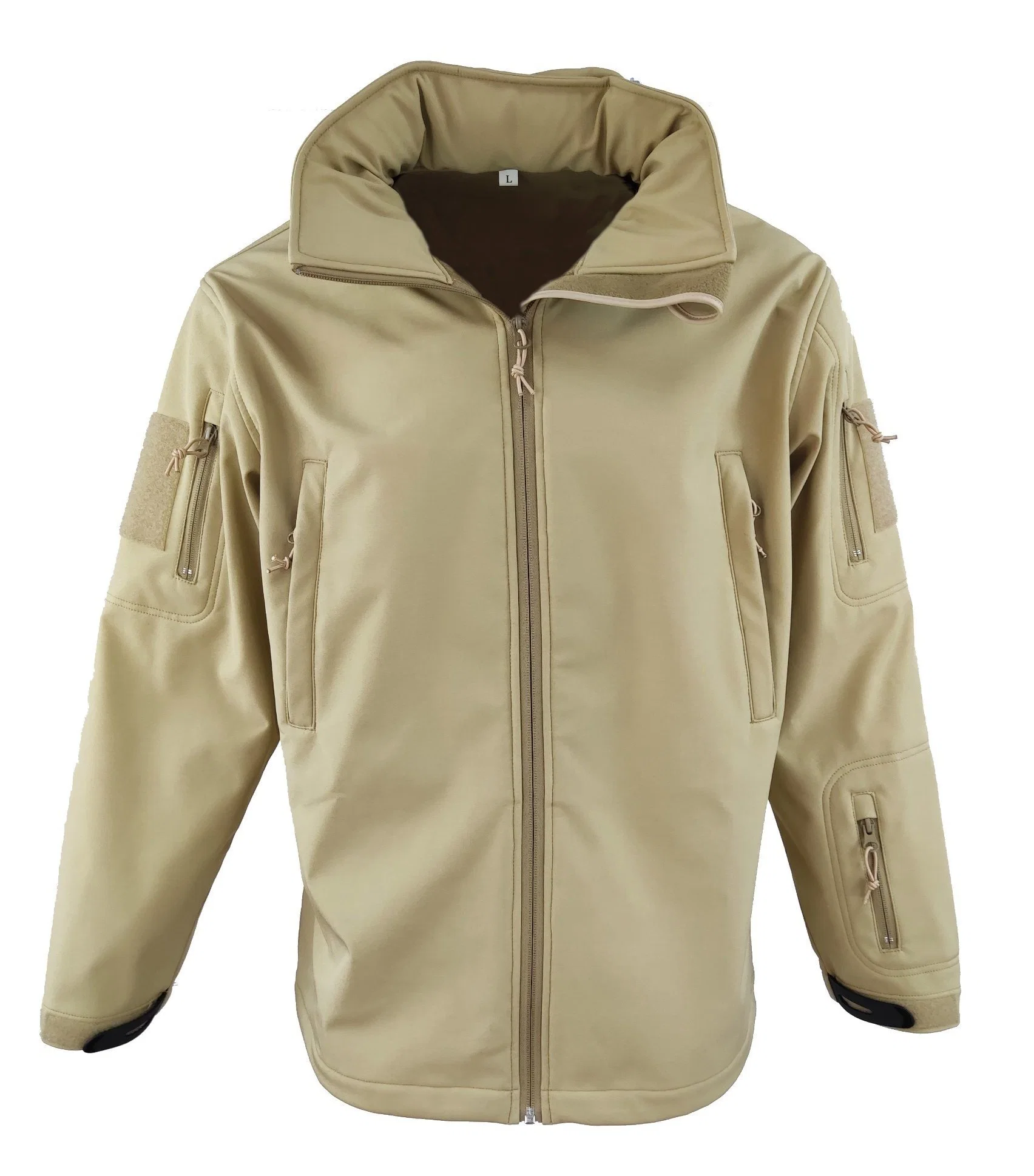 Kahki Police Outdoor Military Army Tactical Waterproof Breathable Nylon Fleece Softshell Jacket