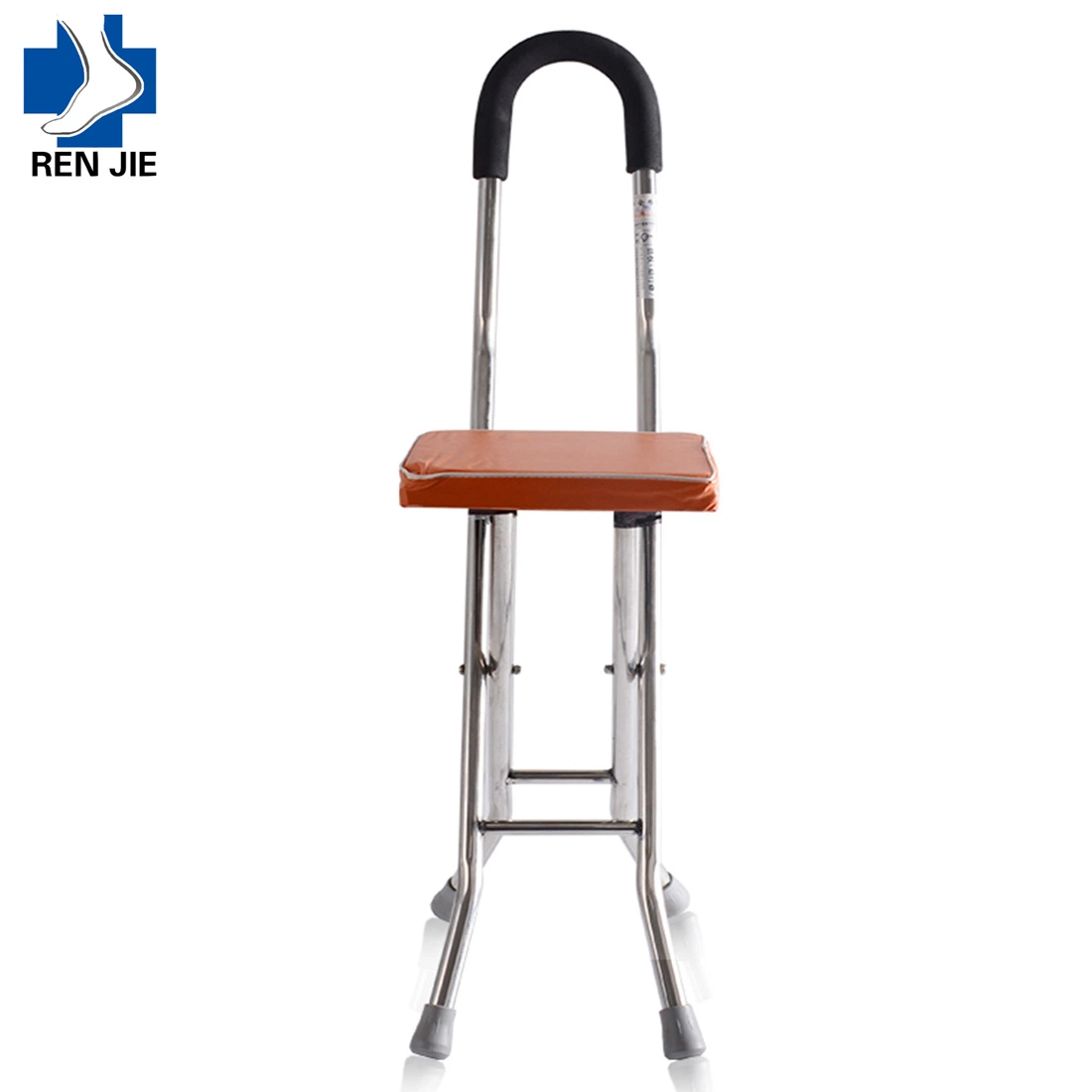 Portable Foldable Elderly Walking Stick with Seat or Chair Crutch Stool for Outdoor