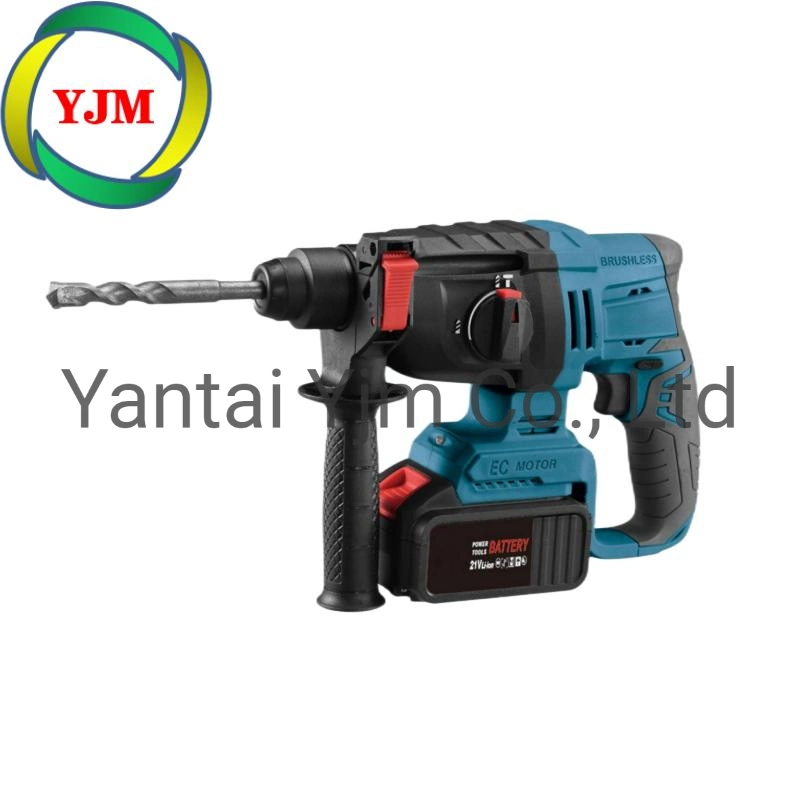 21V 28mm Cordless Percussion Drill, Electric Impact Hammer Drill with Power Indicator and Carbon Brush Alarm Light