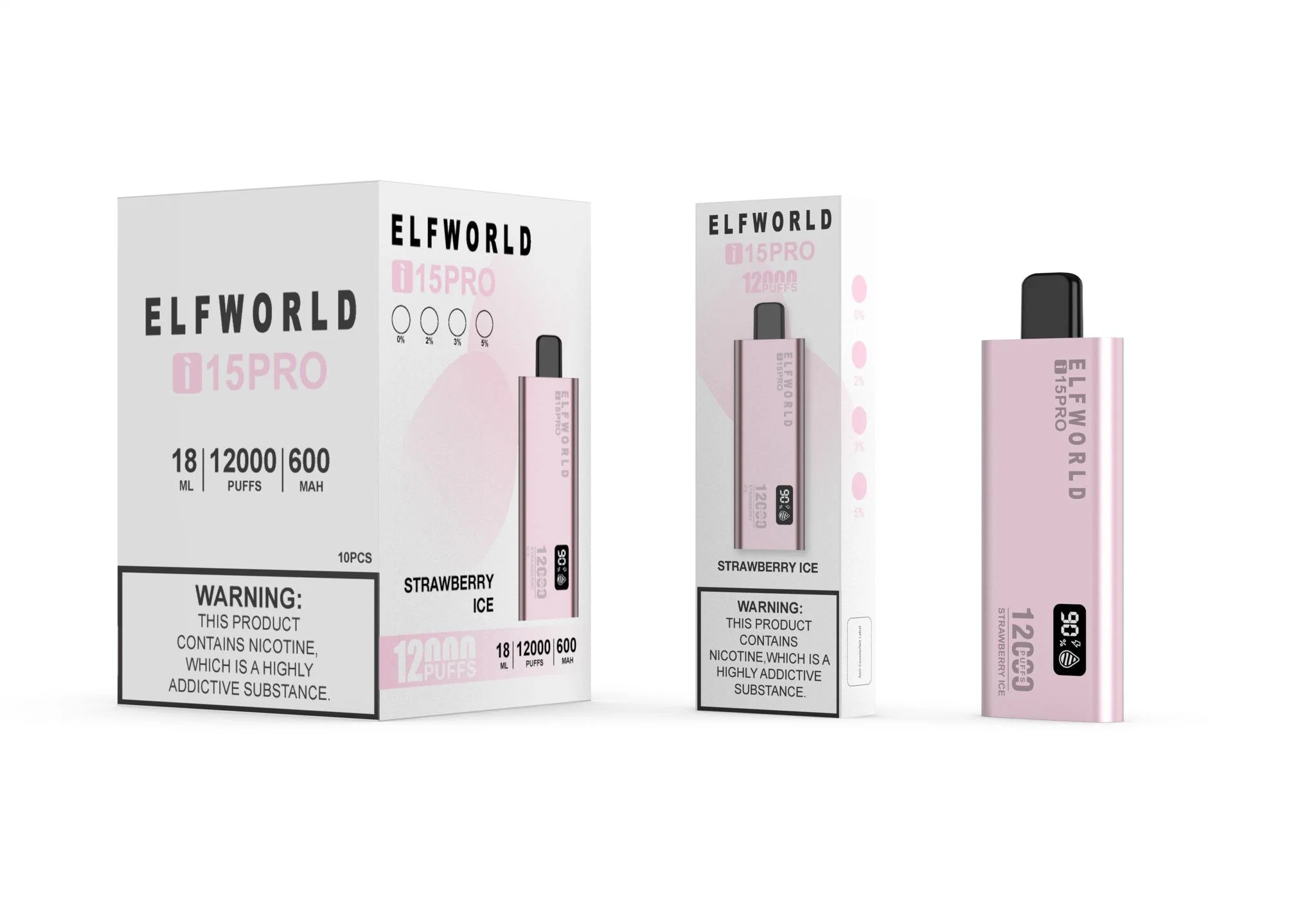 Cápsula desechable Elfworld I15 PRO Max 12000 Puff 0mg 18ml 500mAh 6000 7000 10000 cigarrillos Puff Electricidad VAPE