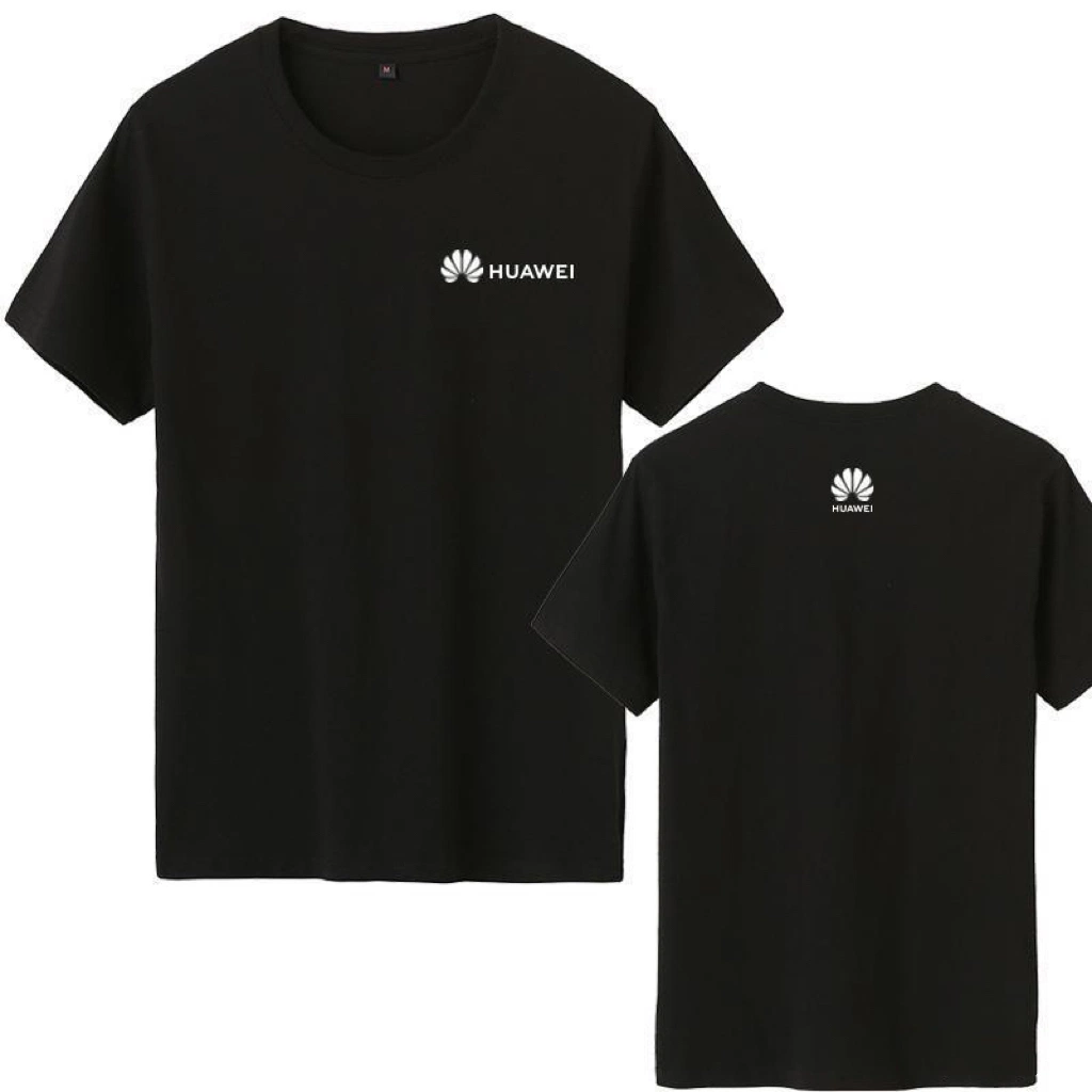Publicidad Promotiont camiseta con impresión de logotipo en la parte izquierda del pecho y espalda de la camiseta de algodón barato