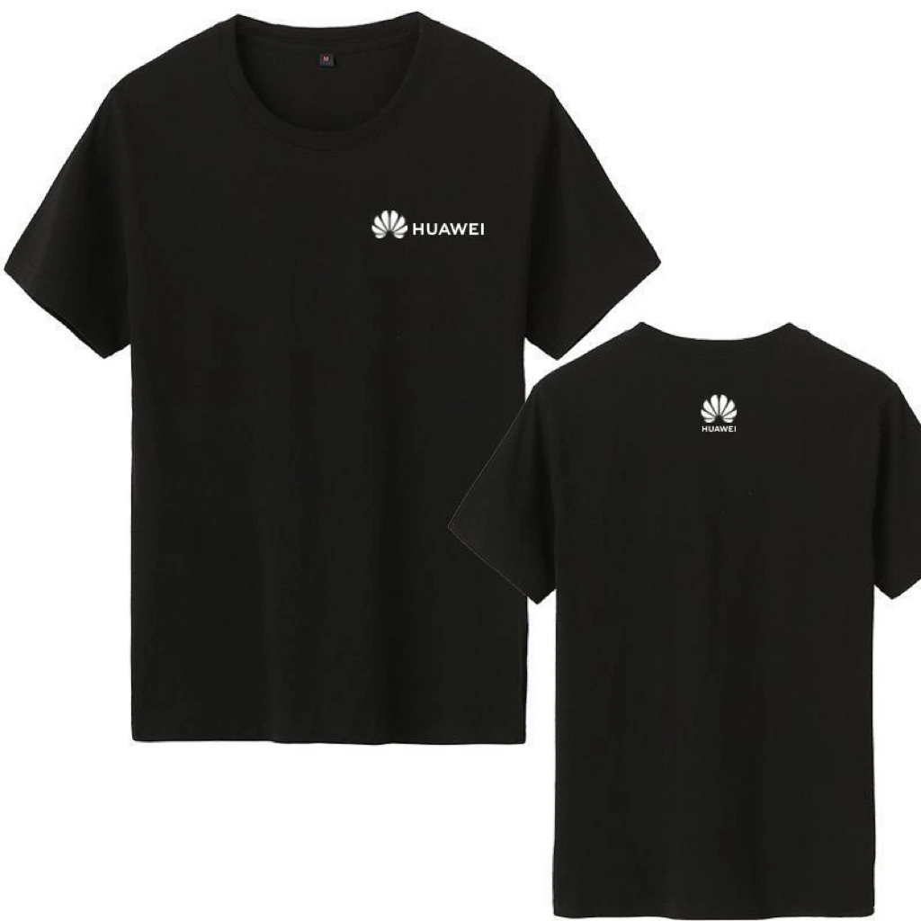 Advertising Promotiont Shirt with Logo Print on Left Chest and Back of Cheap Cotton T Shirt