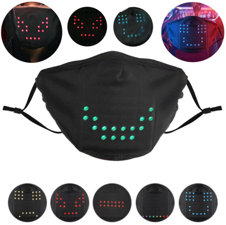 Fête de Noël 6 modes LED Smart Voice Control USB chargé Masque Flash