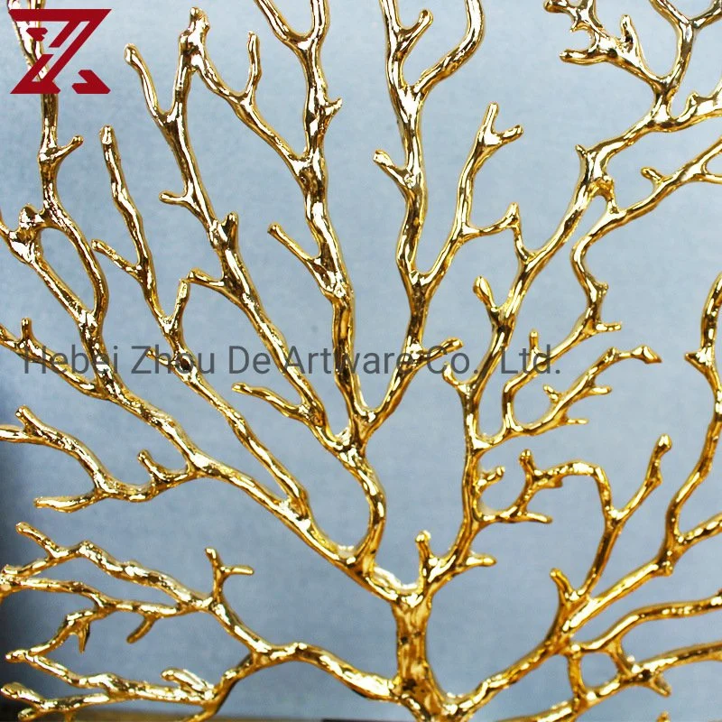 Luxury Coral Ornaments Home Accessories Art Metal Crafts for Living Room Decoration