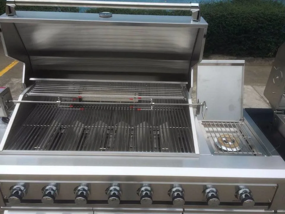 BBQ Gas Grill 8 Burners Modular Outdoor Kitchen Design Cabinet