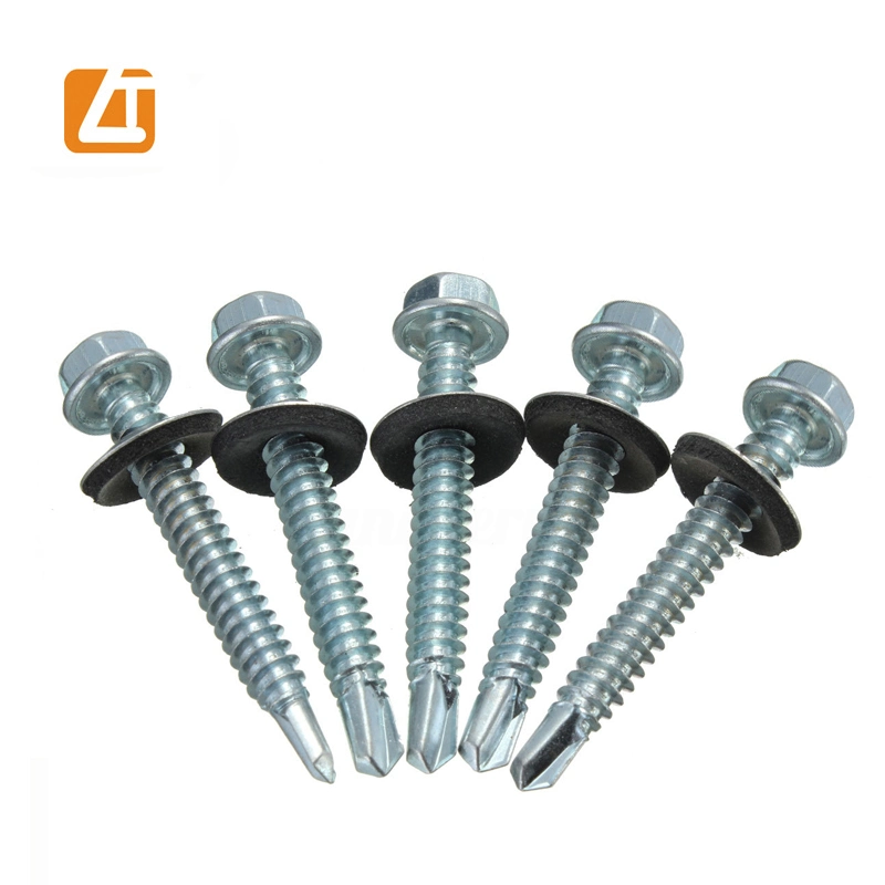 Bright Zinc Plated DIN7504K Hex Head with EPDM Washer Self Drilling Screws