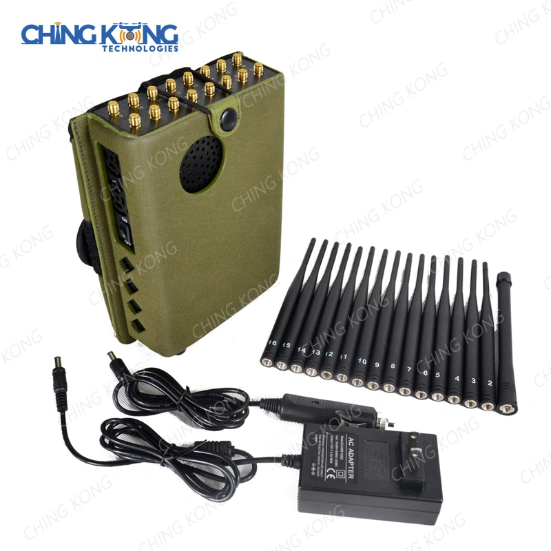 16 Antennas 16W Nylon Cover Handheld GSM/3G/4G/5g Mobile Phone Wi-Fi Lojack GPS Tracker Jammer