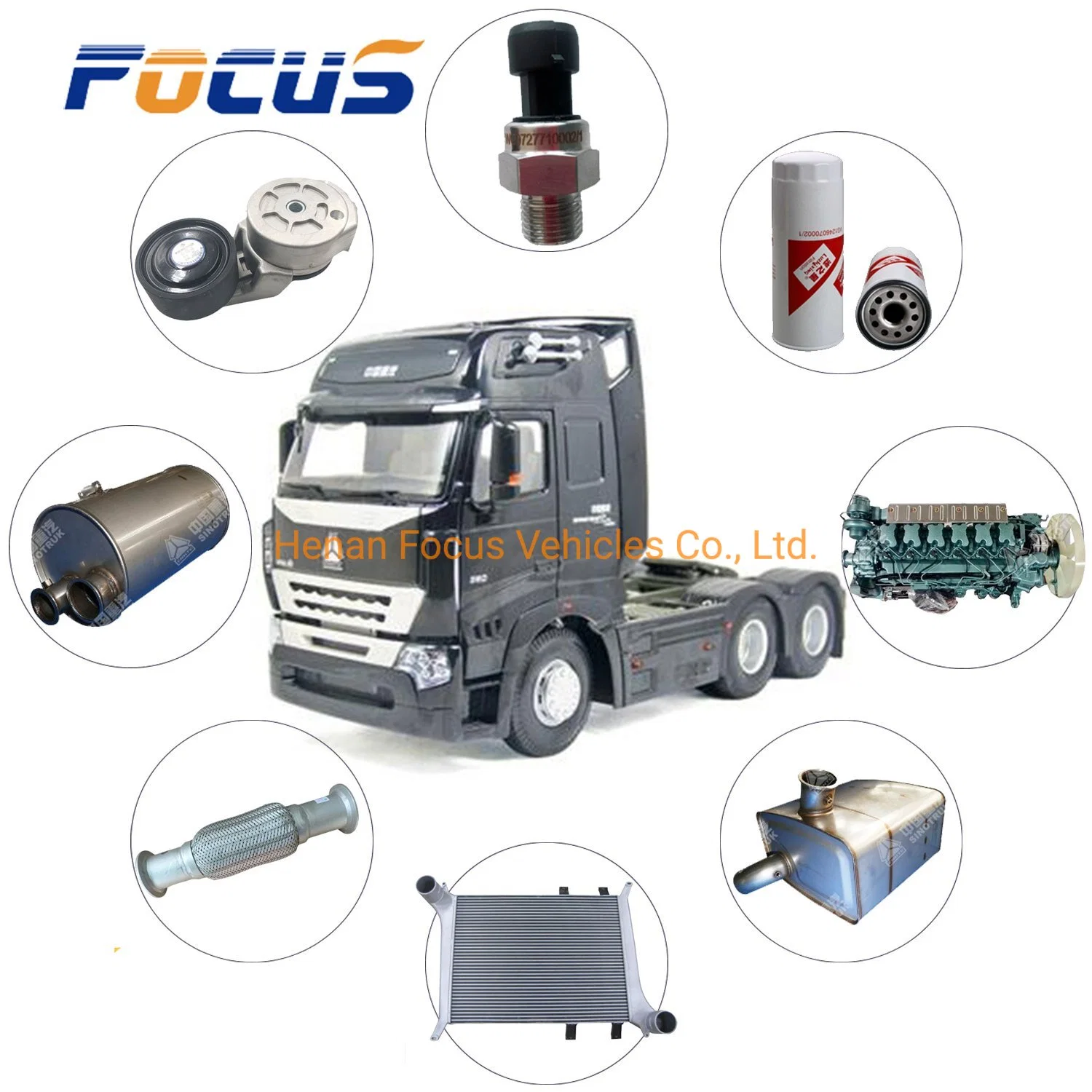 Low Price Truck Spare Parts for HOWO Shacman FAW Foton Beiben Camc Dfm Tractor/Dump Truck