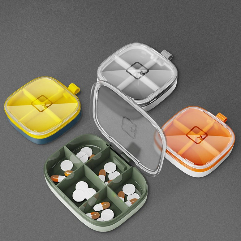 Hot Selling High quality/High cost performance  6 Compartment Pill Box Portable Pill Organizer Waterproof Pill Case