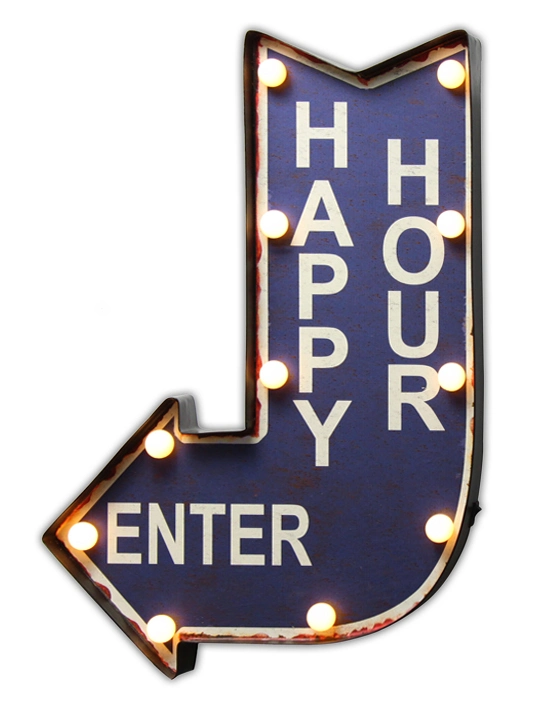 Bar Happy Hour LED Wall Plaque Home Decoration Wall Signs Hanging LED