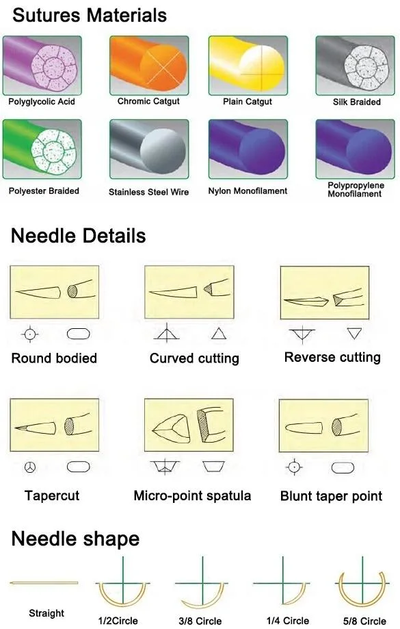 Medical Thread Polyglycolic Acid 910 Surgical Suture Needle Nylon Surgical Suture Silk PGA Pdo Pds Pgla Chromic Catgut