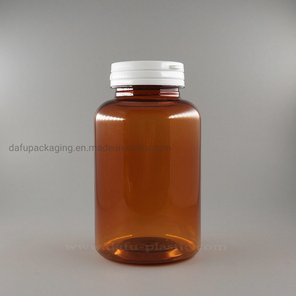 Custom Pet Bottle 300ml Clear Plastic Capsule Container with Caps