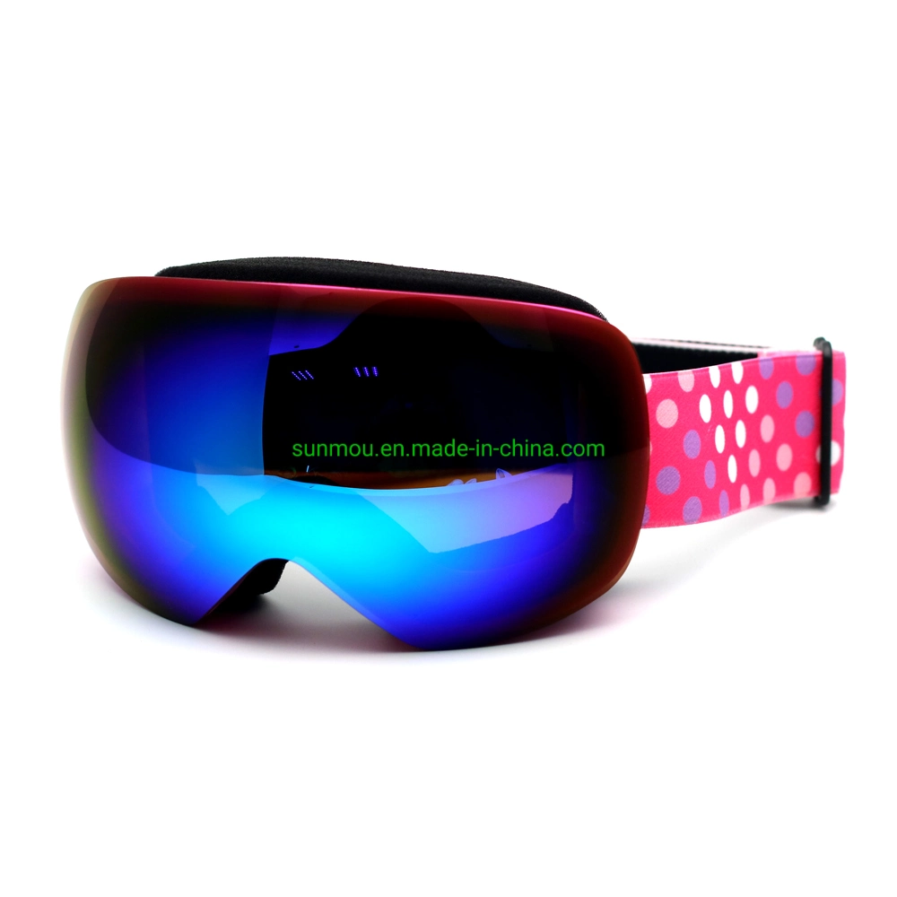 Gc0070 Good Design flexível estrutura TPU sem caixilho OTG Anti-Fog 100% proteção UV lente dupla adolescente Ski &amp; Snowboard Óculos para meninos e meninas