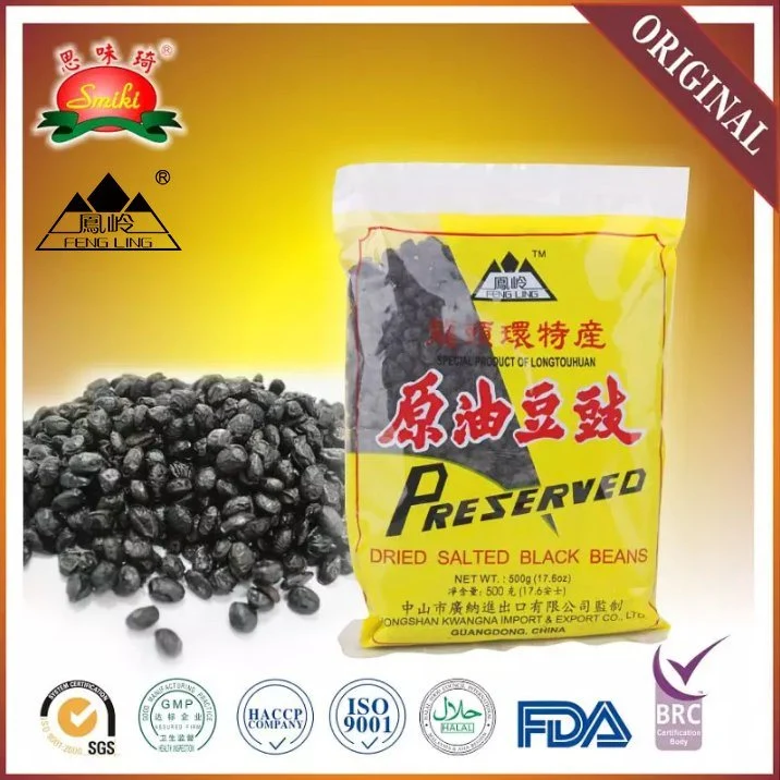 Preserved Dried Salted Black Beans Makes Dish and Food More Tasty